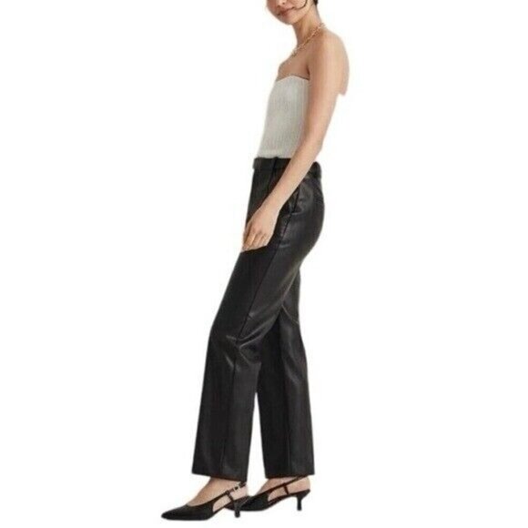 MADEWELL x Aimee Song Faux Leather Black Trousers Size 14 NEW - Picture 9 of 10
